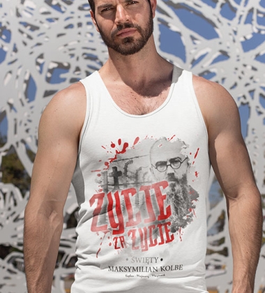 tank-top MAKSYMILIAN KOLBE BIAŁA